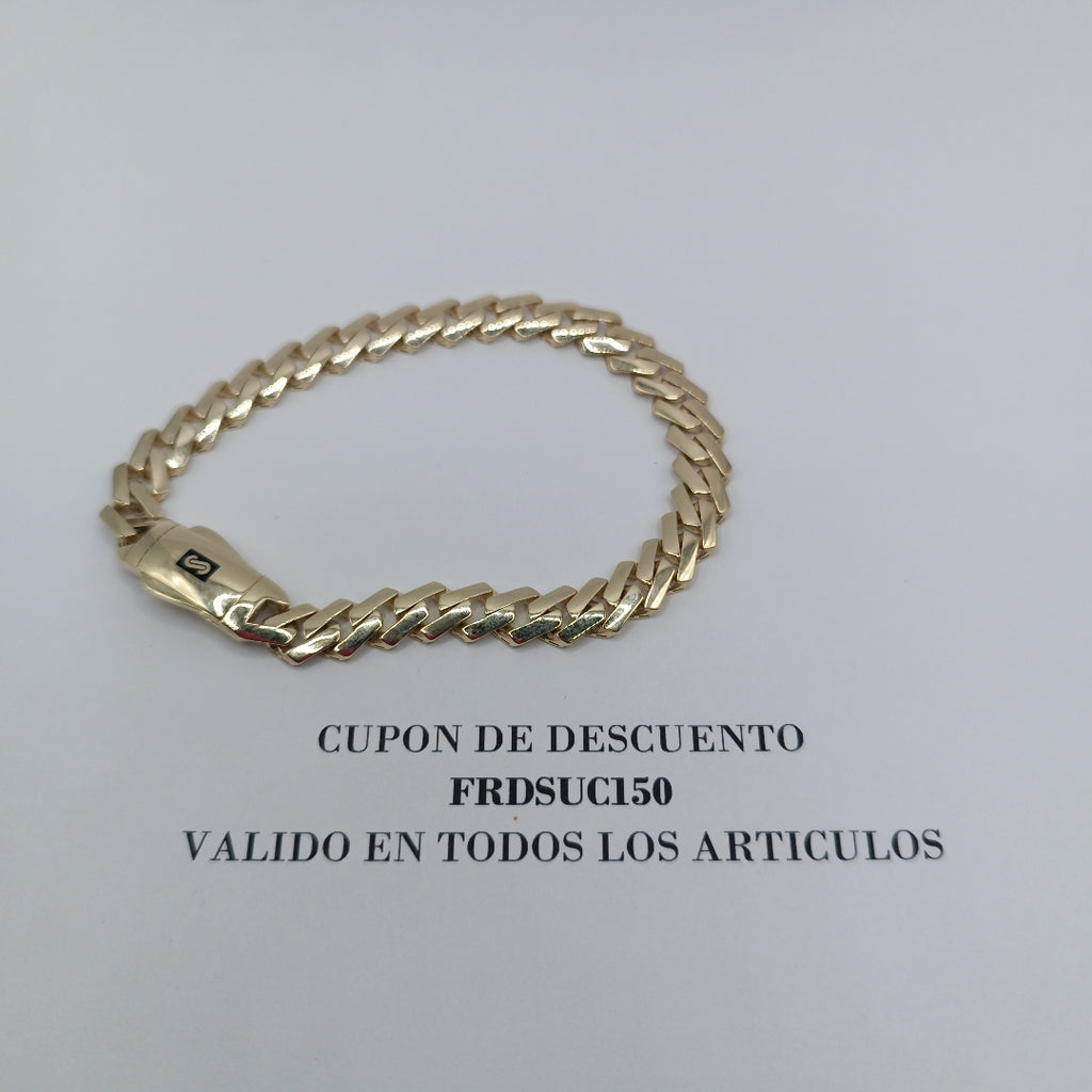 PULSERA CABALLERO MONACO ORO 14K 10.4 (NUEVO)