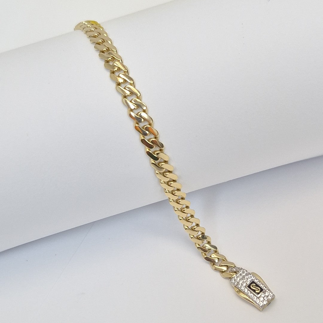 PULSERA CABALLERO MONACO ORO 14K 6.2 (NUEVO)