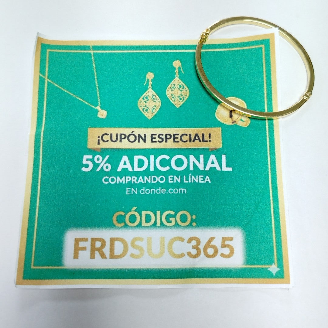 PULSERA RIGIDA ORO 14 K 5,00 GRMS (SEMINUEVO)