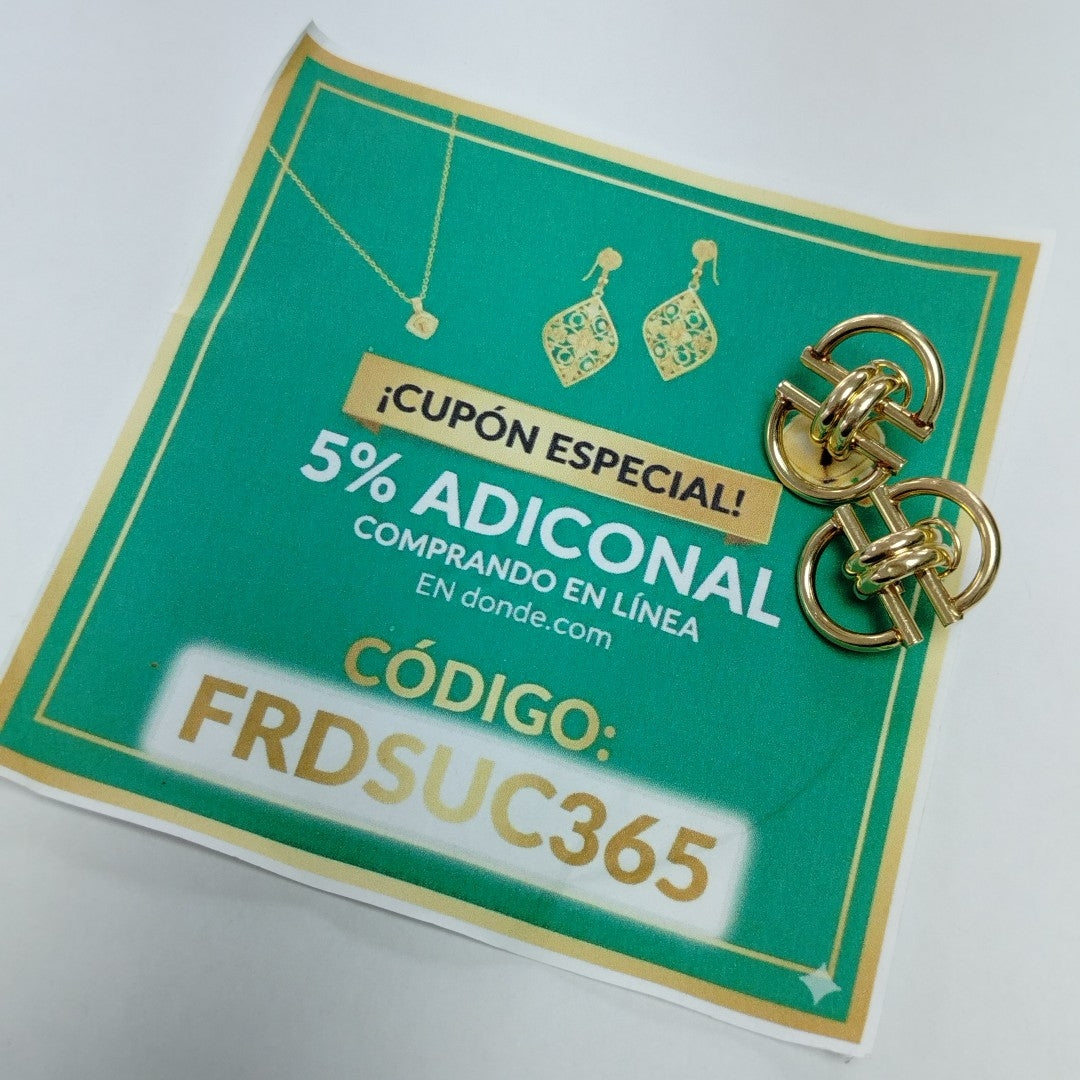 ARETES PAR ORO 14 K 8.2 GRMS (SEMINUEVO)