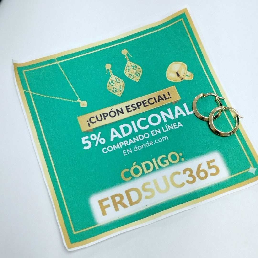 ARRACADAS PAR ORO 14 K 1.7 GRMS (SEMINUEVO)