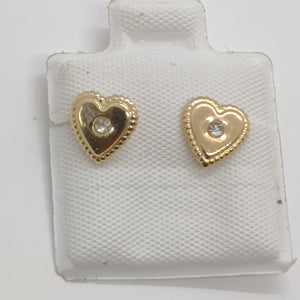 BROQUELES BROQUEL FIG CORAZON C CIRCONIA 14K 0.2614 GR (NUEVO)