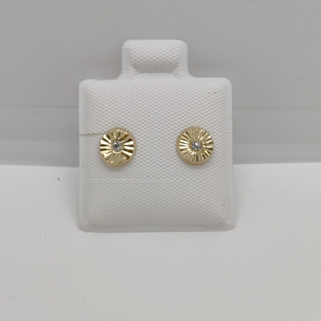 BROQUELES BROQUEL FIG BOTON C CIRCONIA 14K 0.2916 GR (NUEVO)