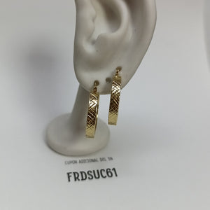 ARETES TEJIDO ARRACADAS FACETADAS 14K 2.8 GR (NUEVO)