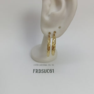 ARETES TEJIDO ARRACADA LABRADA 14K 2.6 GR (NUEVO)