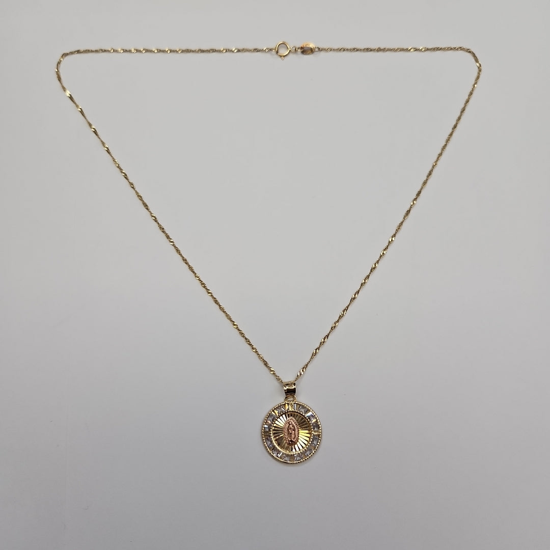 CADENA, MEDALLA RELIGIOSA ORO 10 K 2.5 GRMS (SEMINUEVO)