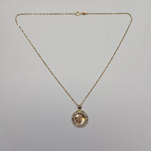 CADENA, MEDALLA RELIGIOSA ORO 10 K 2.5 GRMS (SEMINUEVO)