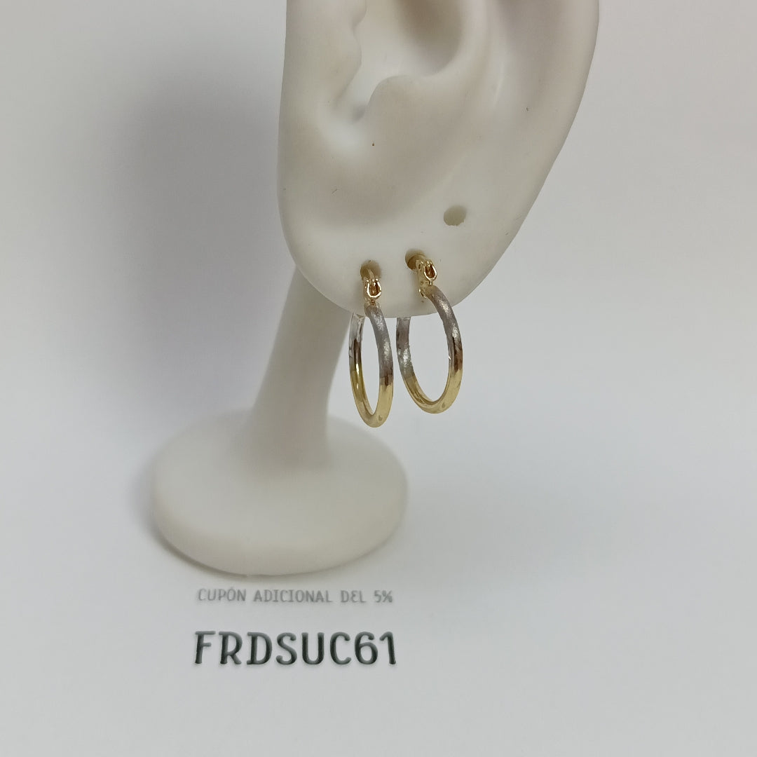 ARETES ARRACADAS COMBINADAS 14K 1.1 GR (NUEVO)