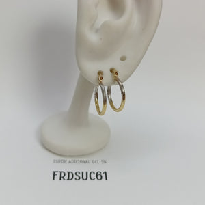 ARETES ARRACADAS COMBINADAS 14K 1.1 GR (NUEVO)