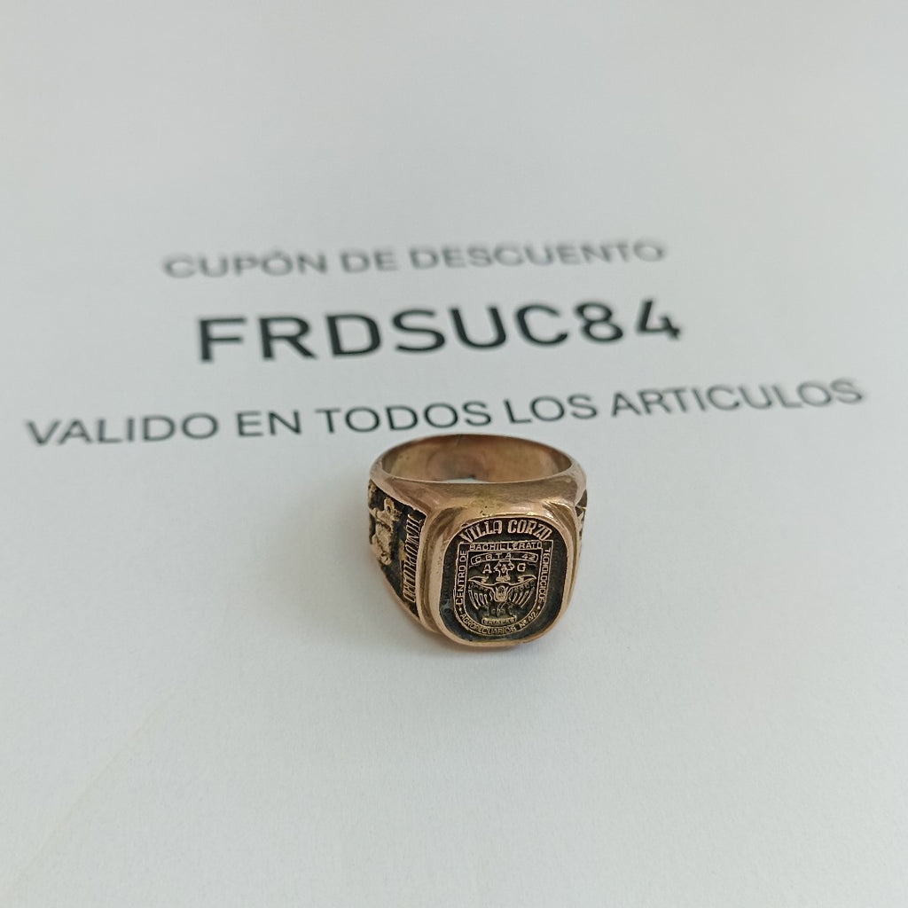 ANILLO DE GRADUACIÓN ORO 10 K 11.7 GRMS (SEMINUEVO)