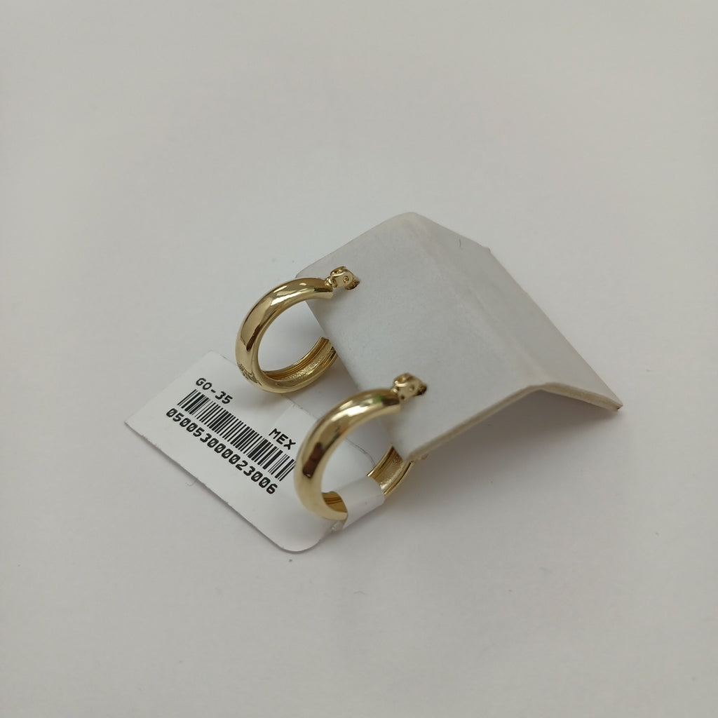 ARETES TEJIDO ARRACADAS LISAS 14K 2.2 GR (NUEVO)