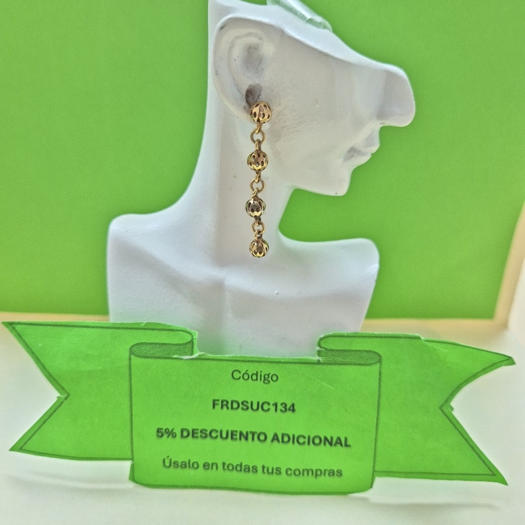 ARETES PAR ORO COMBINADO 14 K 2,30 GRMS (SEMINUEVO)