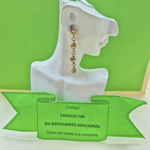 ARETES PAR ORO COMBINADO 14 K 2,30 GRMS (SEMINUEVO)