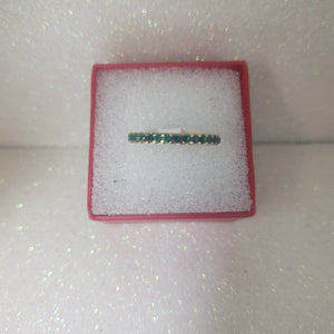 ANILLO ANILLITO MEDIA CHURUMBELA C PDRAS COLOR VERDE 14K 7 TALLA 1.5 GR (NUEVO)