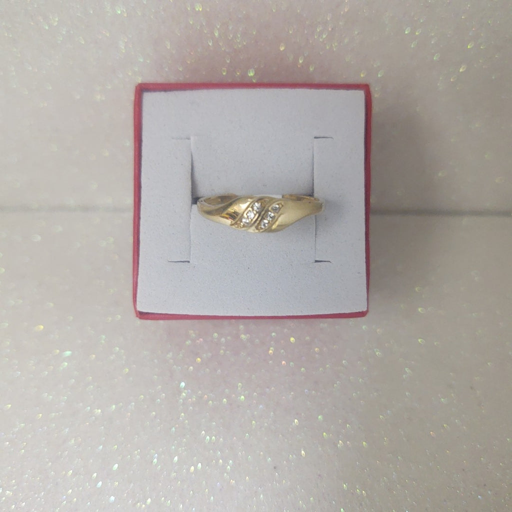 ANILLO ANILLITO C CIRCONIAS 14K 7.5 TALLA 1.2 GR (NUEVO)