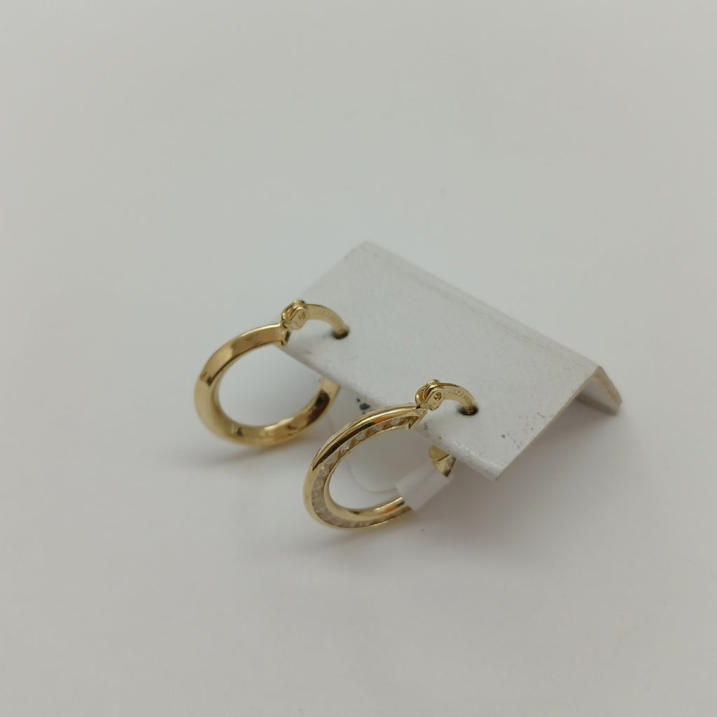 ARETES ARRACADAS CON CIRCONIAS 14K 2.4 GR (NUEVO)