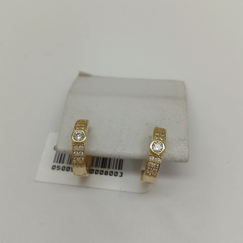 ARETES ARRACADAS C CIRCONIAS 10K 2.6 GR (NUEVO)