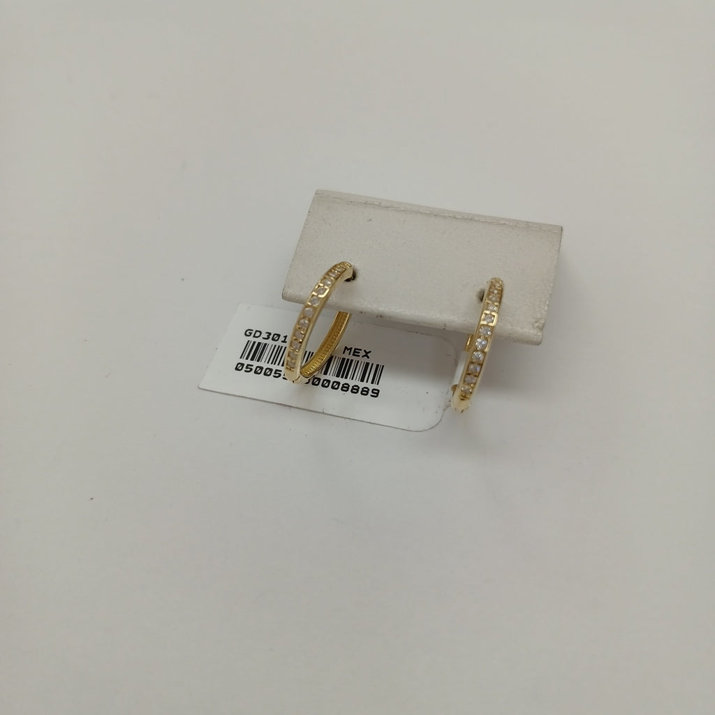 ARETES HUGGIES C CIRCONIA 14K 1.8 GR (NUEVO)