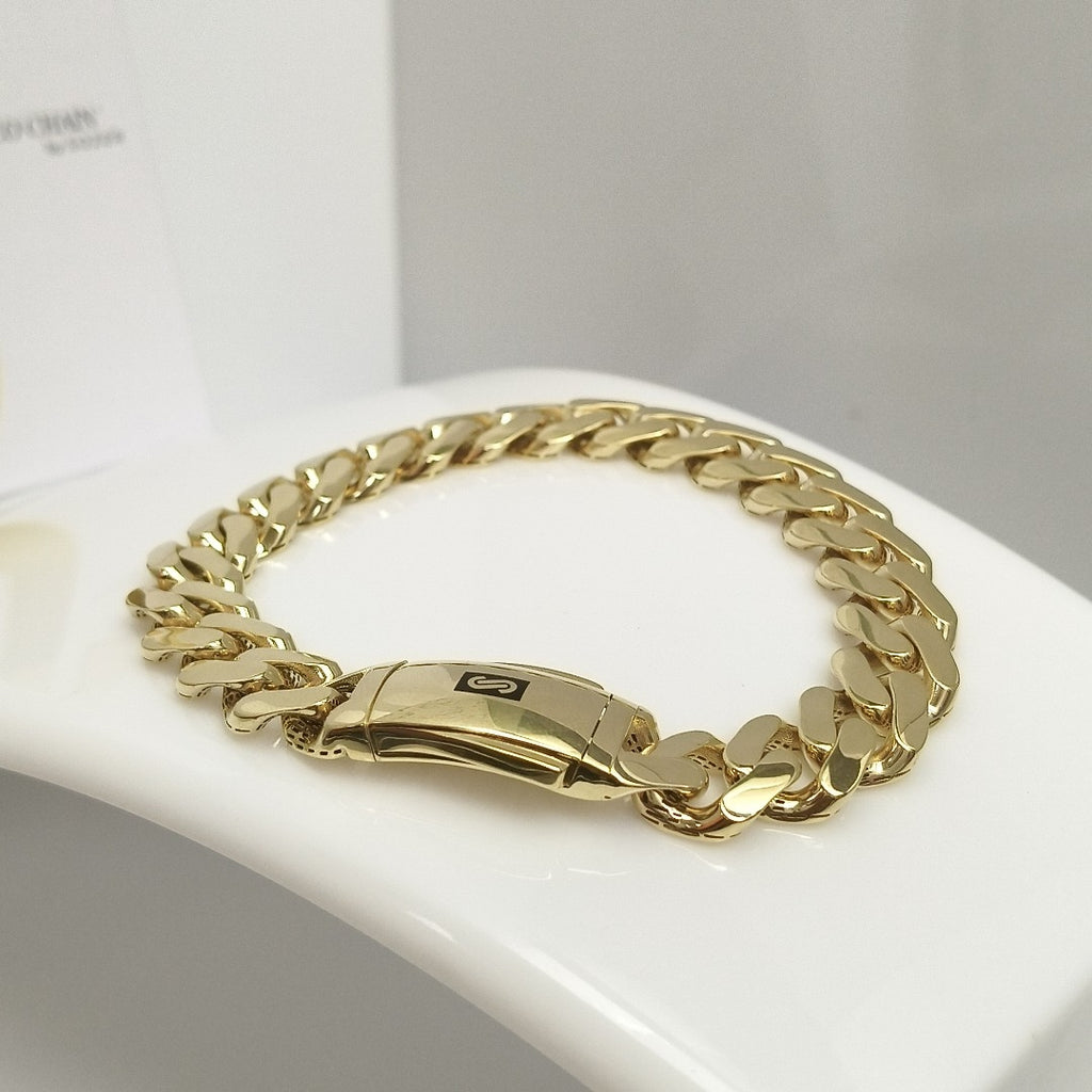 PULSERA CABALLERO MONACO ORO 14K 17.2 (NUEVO)