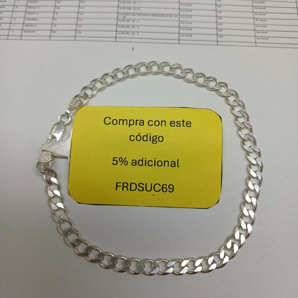 PULSERA BARBADA PLATA .925 21 CM 7.13 GR (NUEVO)