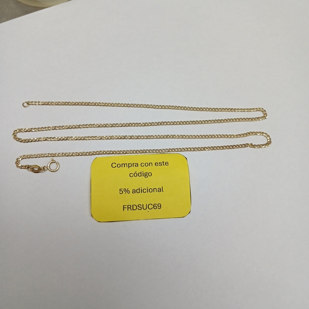 CADENAS TEJIDO BARBADA ORO 10K 55 CM 3.8 GR (NUEVO)