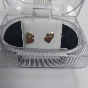 BROQUELES BROQUEL CORAZON DOBLE 14K 0.2171 GR (NUEVO)