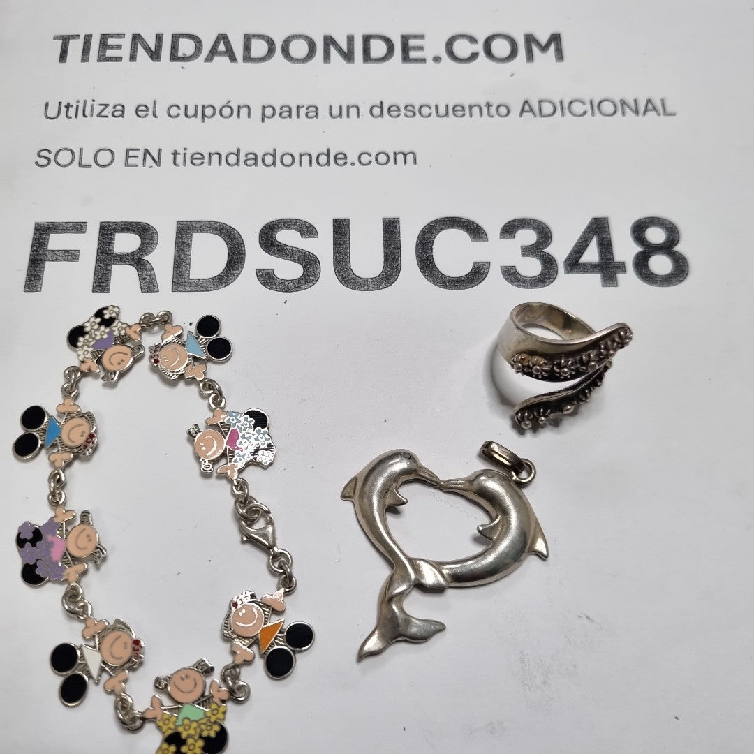 ANILLO, DIJE, PULSERA PLATA 29.2 GRMS (SEMINUEVO)