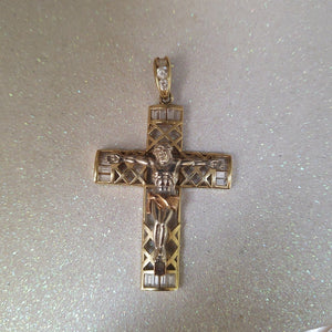 CRUCIFIJO ORO,ORO COMBINADO 14 K 15,00 GRMS (SEMINUEVO)