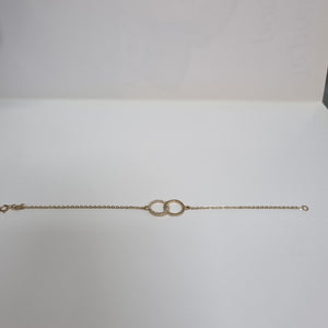 PULSERA TEJIDO ESPECIAL FIG AROS UNIDOS C CIRCS 14K 18 CM 2.1 GR (NUEVO)