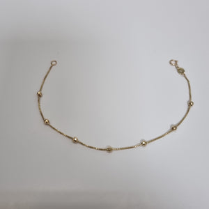 PULSERA ESPECIAL CON BOLITAS 14K 18 CM 1.4 GR (NUEVO)