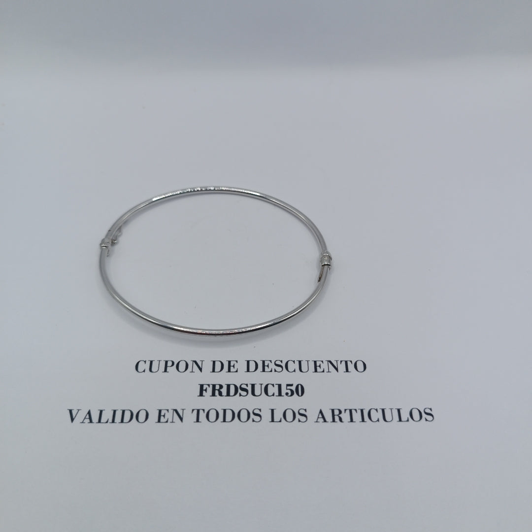 PULSERA RIGIDA ORO BLANCO 14 K 2.9 GRMS (SEMINUEVO)