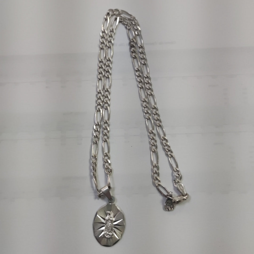 CADENA, MEDALLA RELIGIOSA PLATA 12.2 GRMS (SEMINUEVO)