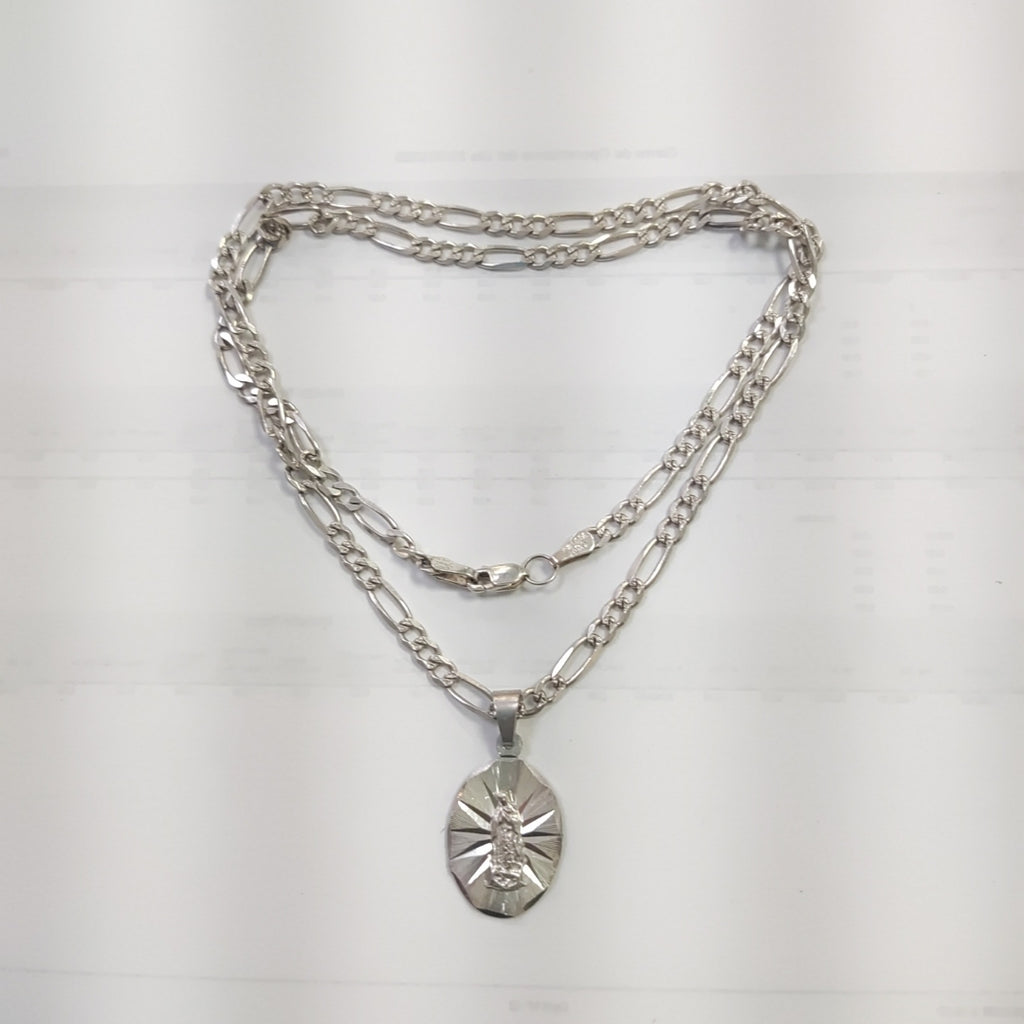 CADENA, MEDALLA RELIGIOSA PLATA 13.4 GRMS (SEMINUEVO)