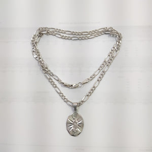 CADENA, MEDALLA RELIGIOSA PLATA 13.4 GRMS (SEMINUEVO)