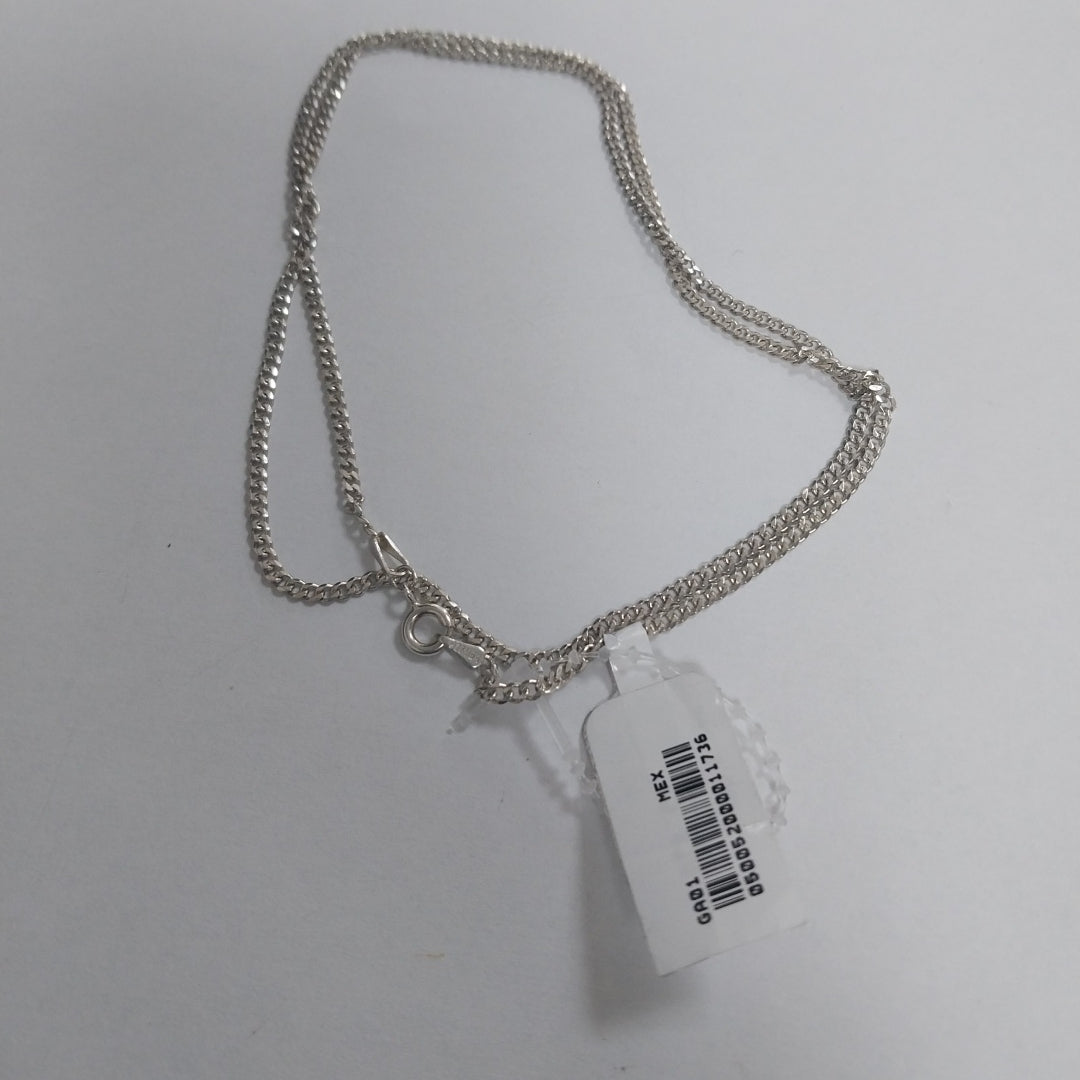 CADENA TEJIDO BARBADO PLATA .925 55 CM 5.5 GR (NUEVO)