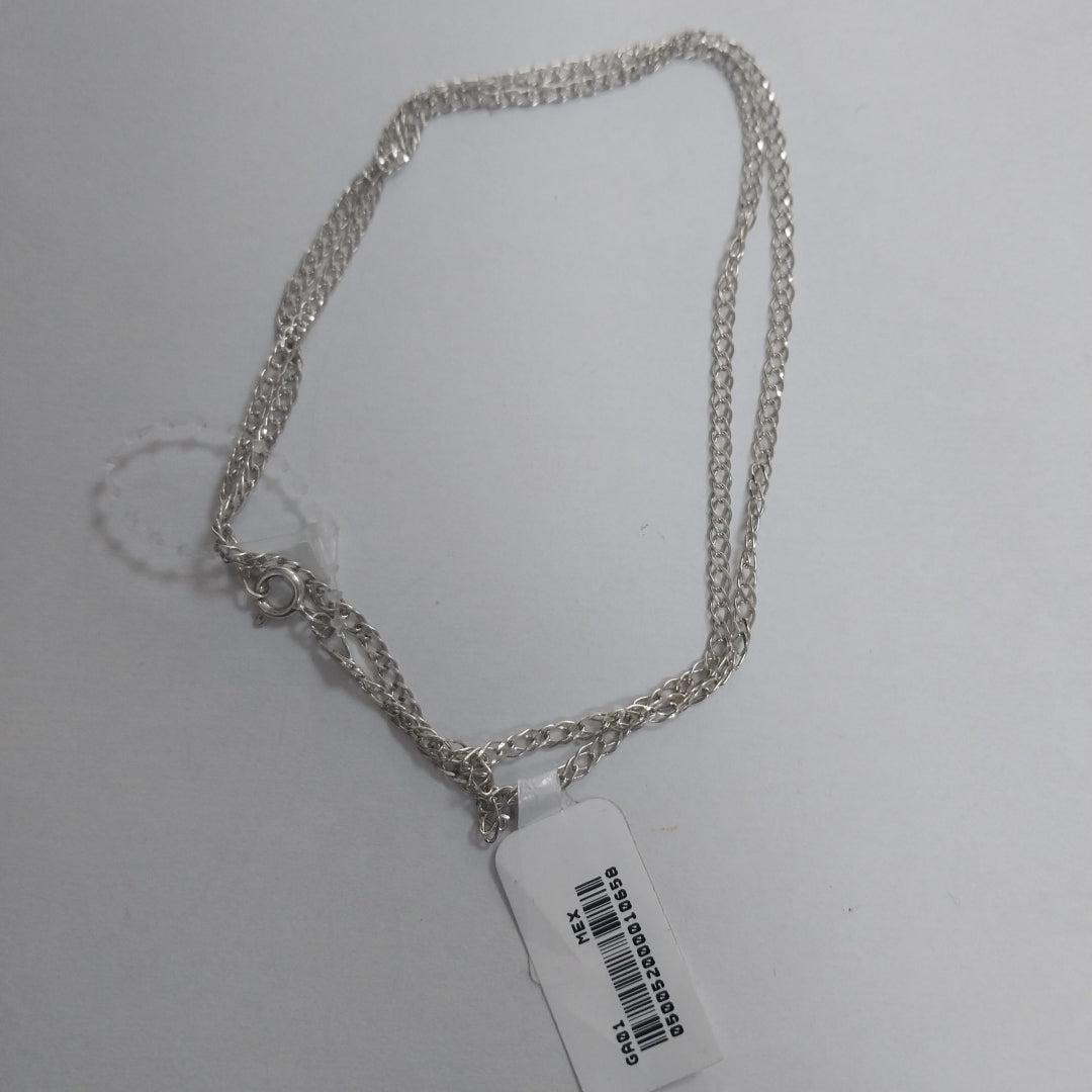 CADENA TEJIDO ESLABONES PLATA .925 55 CM 3.9 GR (NUEVO)