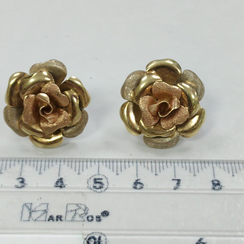 ARETES PAR ORO, ORO COMBINADO 14 K 9.1 GRMS (SEMINUEVO)