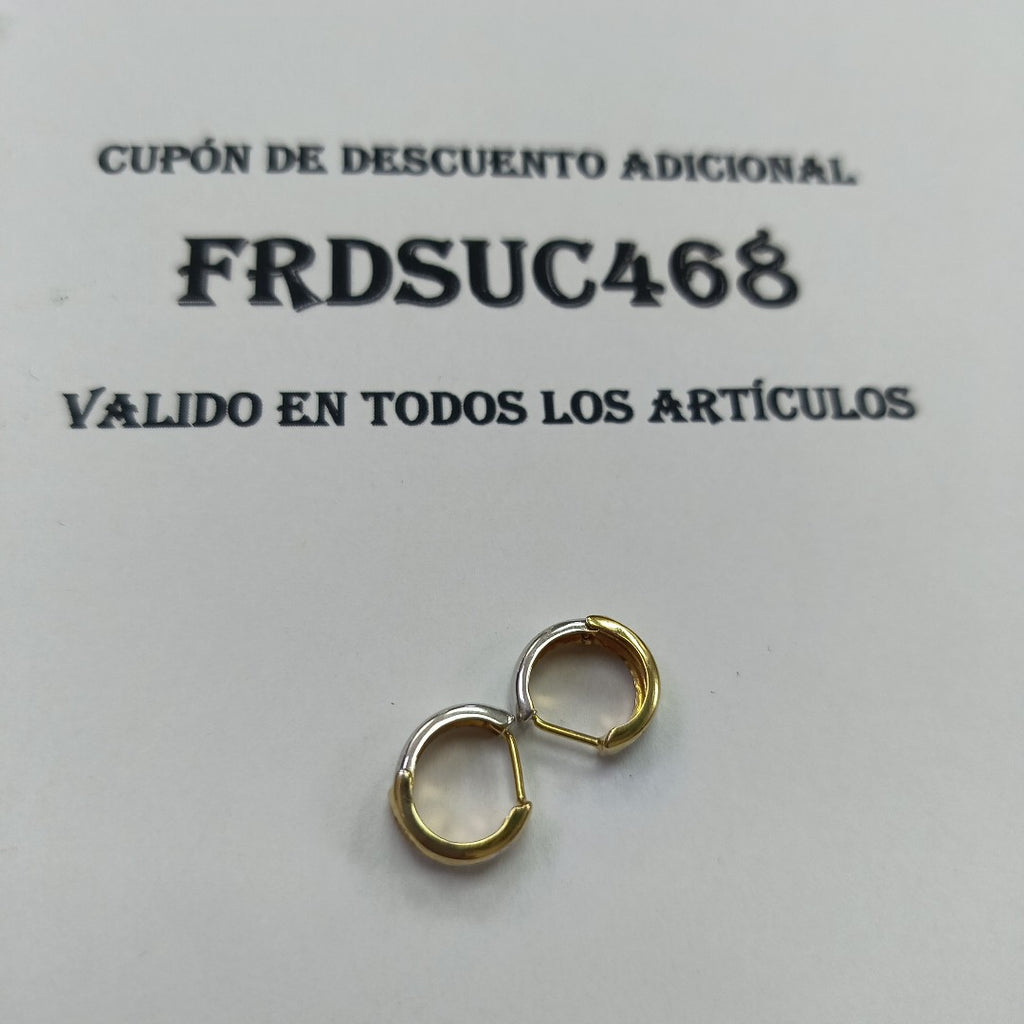 ARRACADAS PAR ORO COMBINADO 14 K 1.3 GRMS (SEMINUEVO)