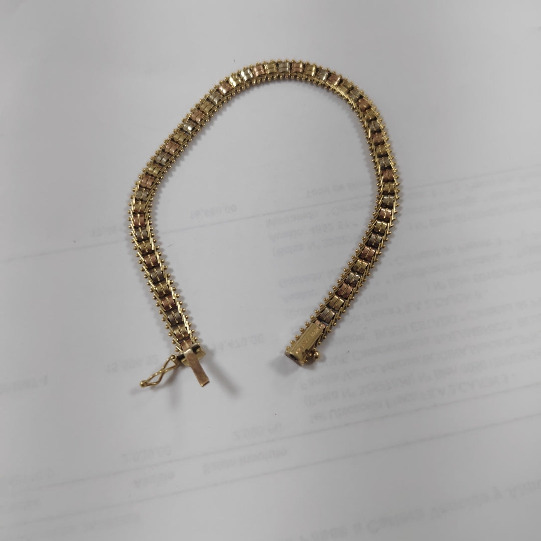 PULSERA ORO COMBINADO 14 K 10.1 GRMS (SEMINUEVO)