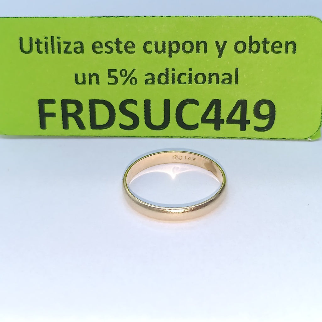 ARGOLLA ORO 14 K 2.3 GRMS (SEMINUEVO)