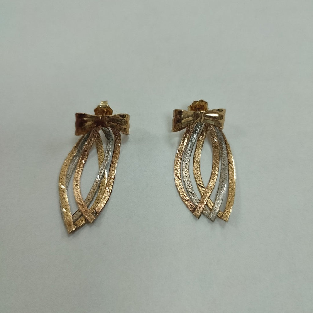 ARETES PAR ORO, ORO COMBINADO 10 K 4.5 GRMS (SEMINUEVO)