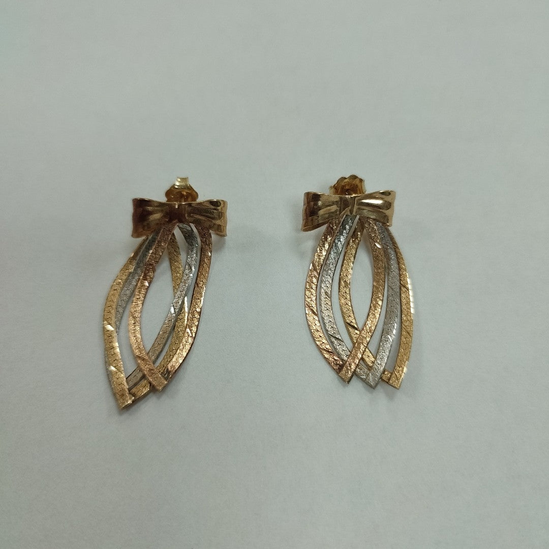 ARETES PAR ORO, ORO COMBINADO 10 K 4.5 GRMS (SEMINUEVO)