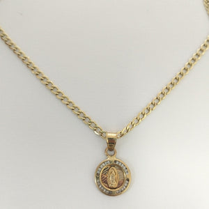 CADENA, MEDALLA RELIGIOSA ORO 10 K 2.2 GRMS (SEMINUEVO)