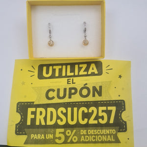 ARRACADAS PAR ORO, ORO COMBINADO 14 K 2.2 GRMS (SEMINUEVO)