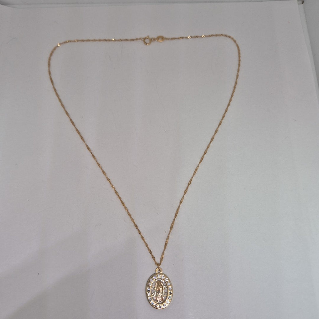 CADENA, MEDALLA RELIGIOSA ORO 10 K 2 GRMS (SEMINUEVO)