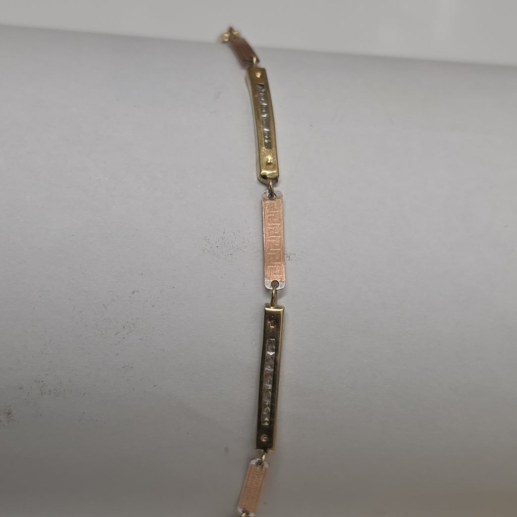 PULSERA ORO COMBINADO 10 K 2.9 GRMS (SEMINUEVO)
