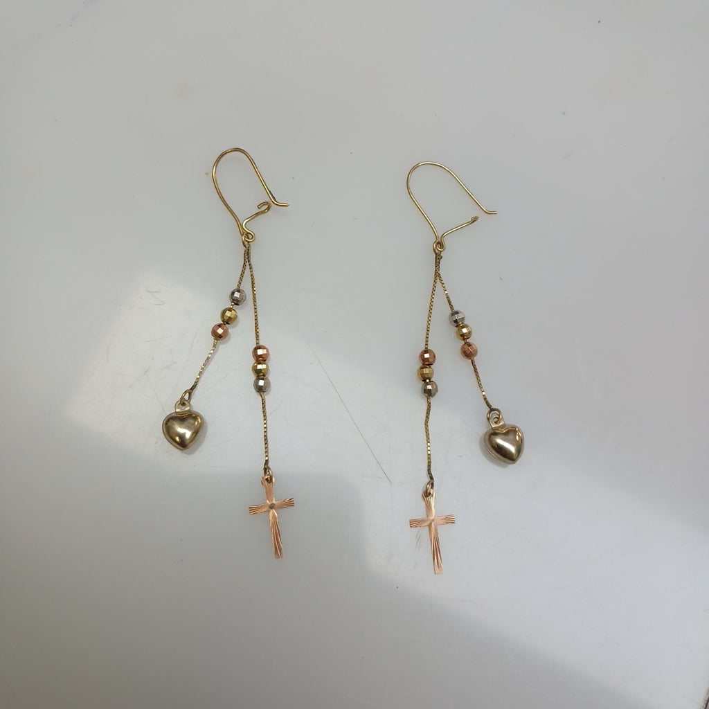 ARETES PAR ORO,ORO COMBINADO 10 K 2,00 GRMS (SEMINUEVO)