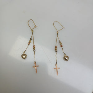ARETES PAR ORO,ORO COMBINADO 10 K 2,00 GRMS (SEMINUEVO)