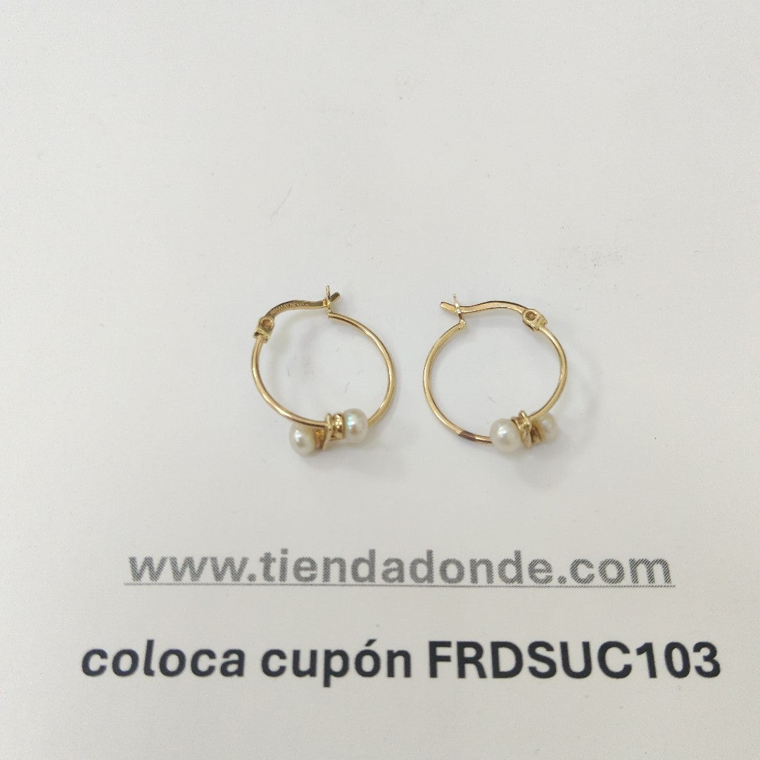 ARETES PAR ORO 14 K 2,00 GRMS (SEMINUEVO)