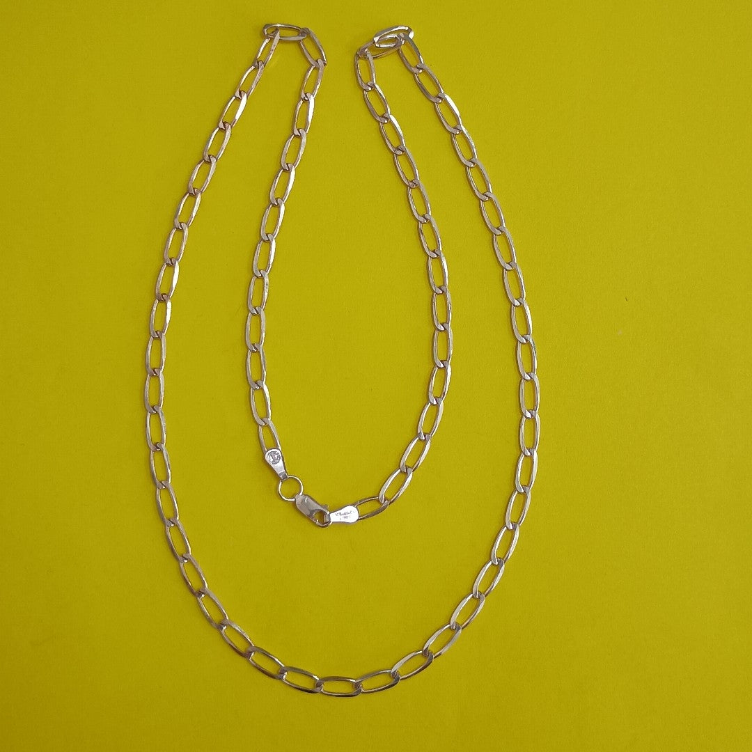 CADENA TEJIDO ESLABONES PLATA .925 60 CM 10.8 GR (NUEVO)